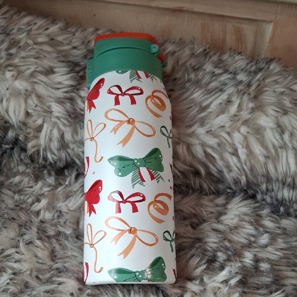 Hobby Lobby Colorful Bow Thermos - Red, Green, Orange